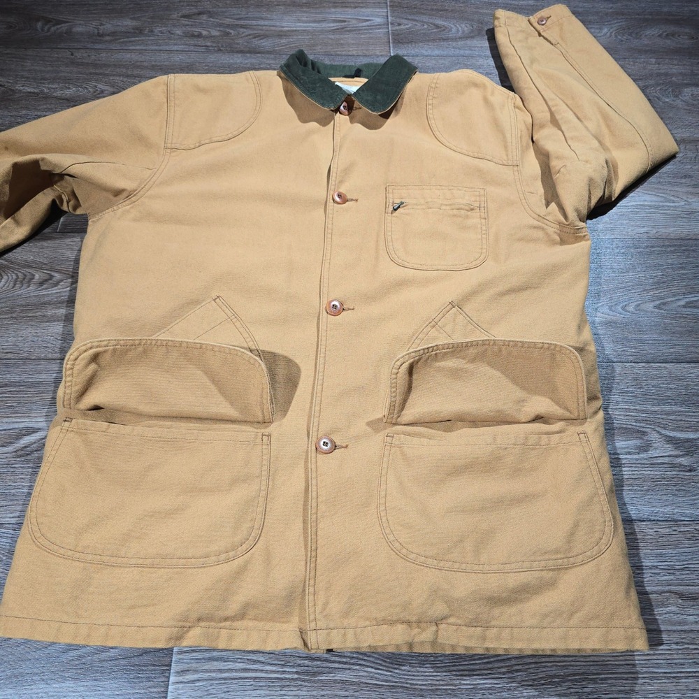 L.L. Bean Field Coat Canvas Hunting Jacket Tall Large Tall Tan Primaloft Flannel - Picture 12 of 16
